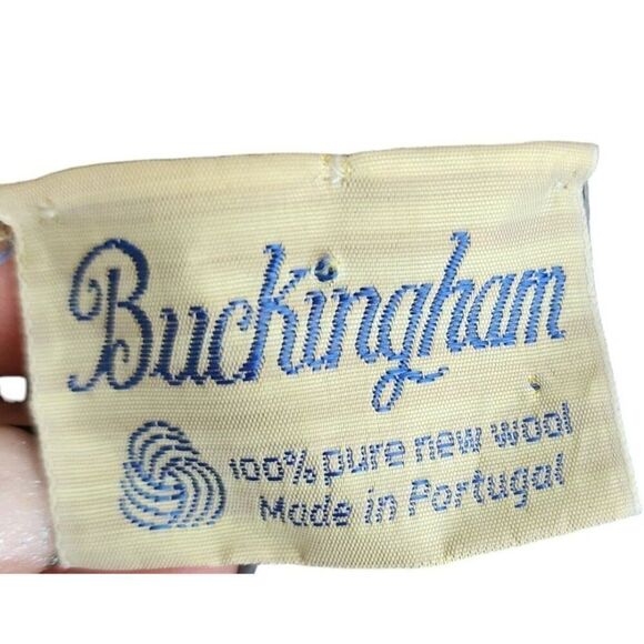 Vintage Argyle Crewneck Sweater Womens Size 2XL Gray Wool Purple Preppy School - Picture 5 of 5